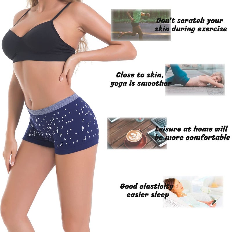 DEEP TOUCH Womenâ€™s Boyshort Underwear Seamless Boxer Panties No Show boyshort Panty Breathable Stretch Boxer Briefs for Ladies 5 Pack - Image 2
